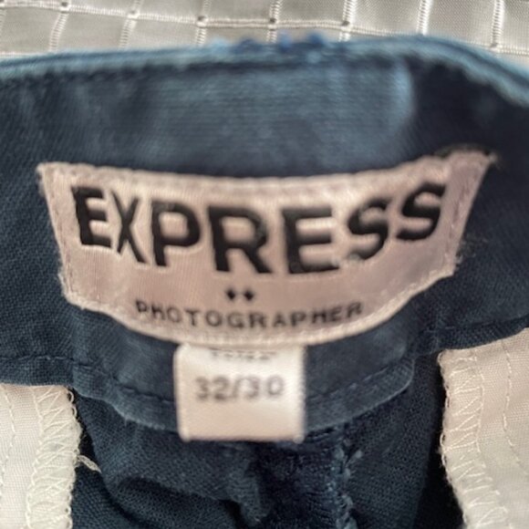 Express navy blue photographer chinos size 32 waist 30 inseam - Picture 3 of 5